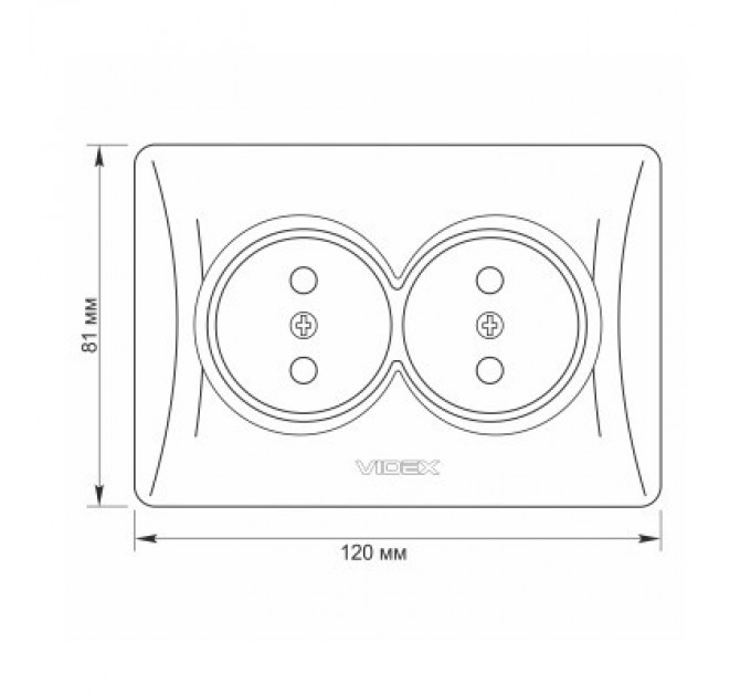 Videx Розетка Videx BINERA 2ая кремова (VF-BNSK2-CR)