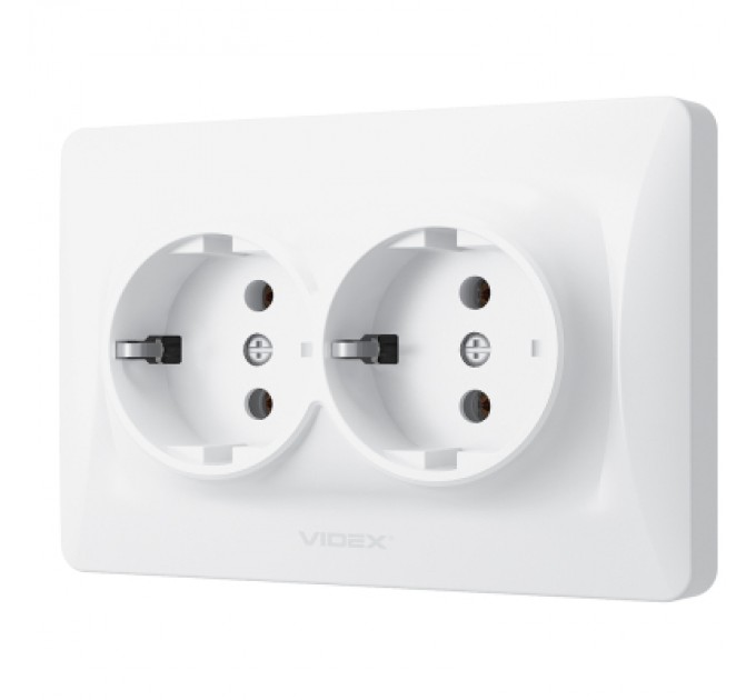 Videx Розетка Videx BINERA 2ая із заземленням (VF-BNSK2G-W)