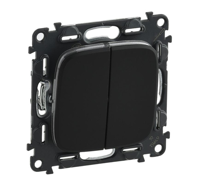 Legrand Furniture Вимикач Legrand Furniture 2-х клавішний автоматичні клеми антрацит (752915)
