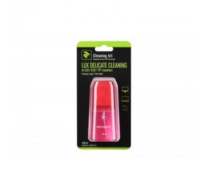 Спрей для очищення 2E 100ml Liquid для LED/LCD +Microfibre Red LUX CLEAN (2E-SKTR100LRD)
