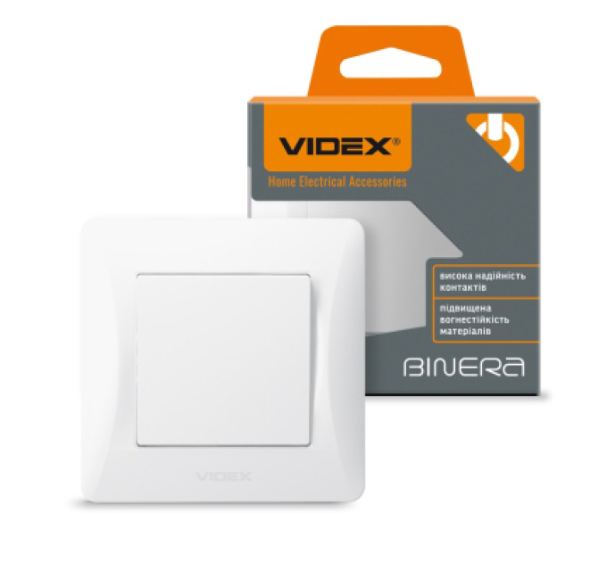 Videx Вимикач Videx BINERA 1кл білий (VF-BNSW1-W)