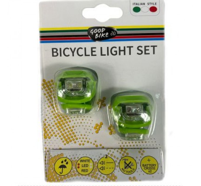 Good Bike Комплект велофар Good Bike Silicone LED Green (92325Green-IS)