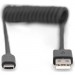 Digitus Дата кабель USB 2.0 AM to Type-C 1.0m (0.32m) spiral black Digitus (AK-300430-006-S)
