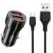 XO Зарядний пристрій XO CC48 Smart Metal 2USB + cable MicroUSB (XO-CC48m-BK)