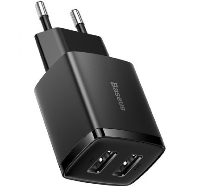 Baseus Зарядний пристрій Baseus Compact Charger 2U Black (CCXJ010201)