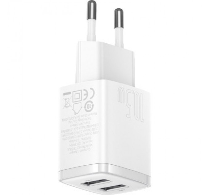 Baseus Зарядний пристрій Baseus Compact Charger 2U White (CCXJ010202)
