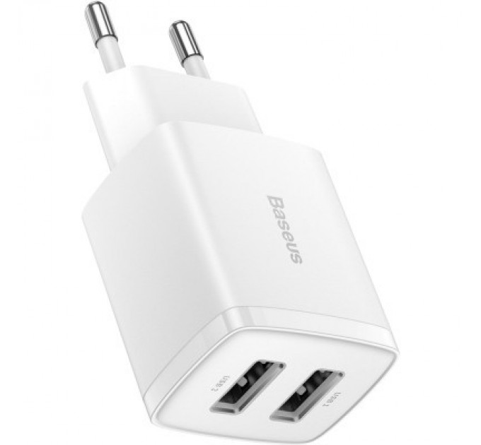 Baseus Зарядний пристрій Baseus Compact Charger 2U White (CCXJ010202)