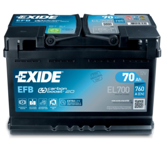 EXIDE Акумулятор автомобільний EXIDE 70A (EL700)