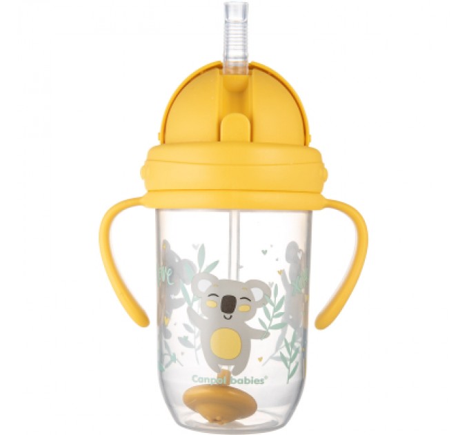 Canpol babies Поїльник-непроливайка Canpol babies Exotic Animals з трубочкою і обтяжувачем 270 мл Жовта (56/606_yel)