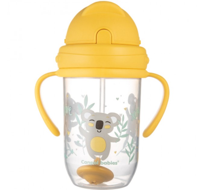 Canpol babies Поїльник-непроливайка Canpol babies Exotic Animals з трубочкою і обтяжувачем 270 мл Жовта (56/606_yel)