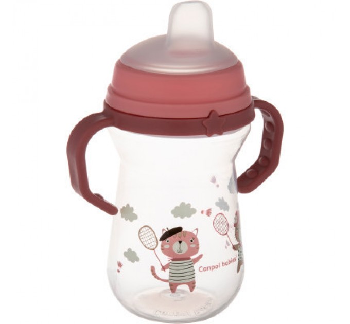Canpol babies Поїльник-непроливайка Canpol babies Bonjour Paris з силіконовим носиком FirstCup 250 мл Рожева (56/613_pin)