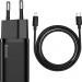 Baseus Зарядний пристрій Baseus Super Si 1C 20W With Cable Type-C/iP Black (TZCCSUP-B01)