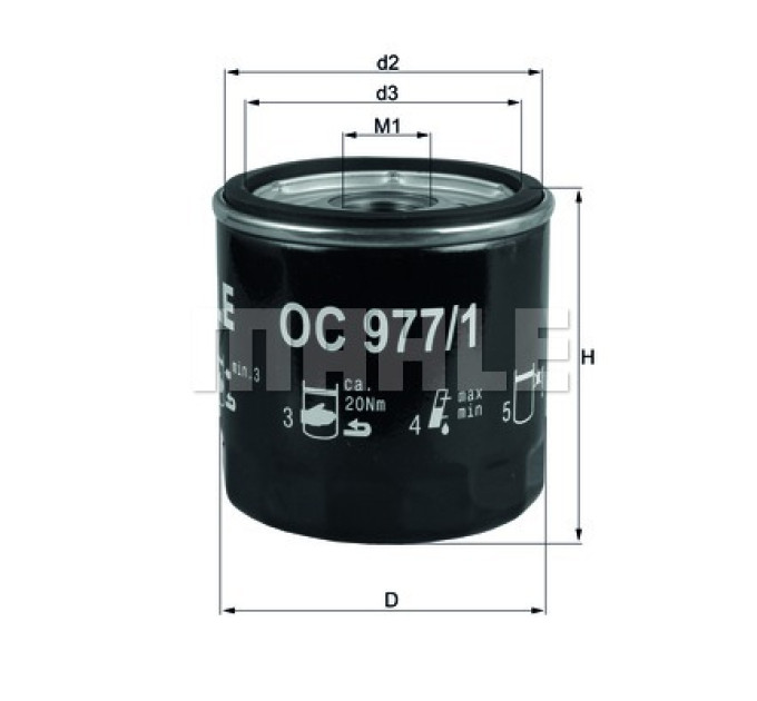 Mahle Фільтр масляний Mahle OC977/1