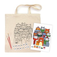 Набір для творчості Rosa Talent екосумка-розмальовка, Коти в шапках, 38х42 см (4823098543527)