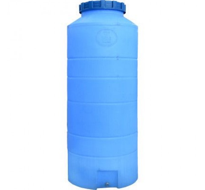 Пласт Бак Ємність для води Пласт Бак вертикальна харчова 300 л вузька синя (12431)