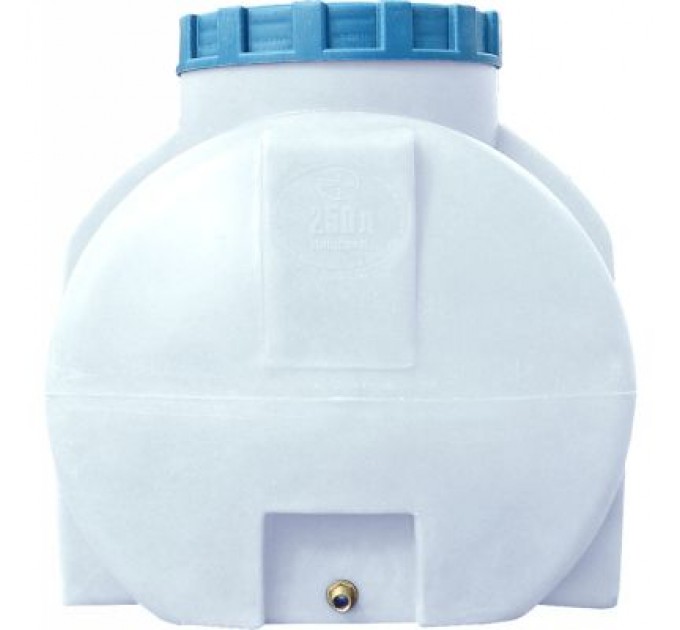 Пласт Бак Ємність для води Пласт Бак горизонтальна харчова 250 л біла (763)