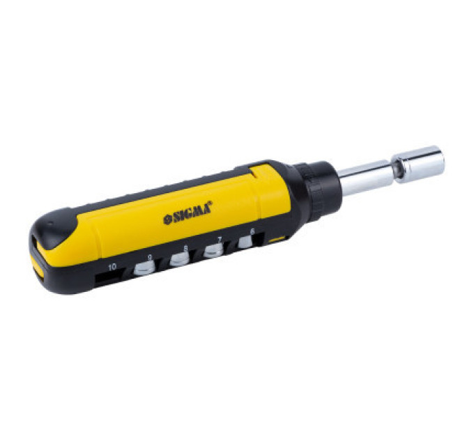 Sigma Набір викруток Sigma з реверсом + насадки торцеві та біти 1/4" 13шт CrV (4001931)