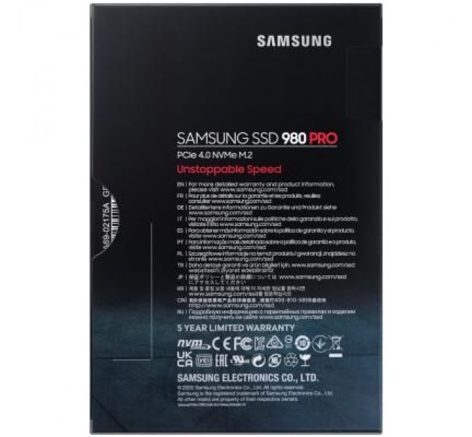 Samsung Накопичувач SSD M.2 2280 1TB 980 PRO Samsung (MZ-V8P1T0BW)