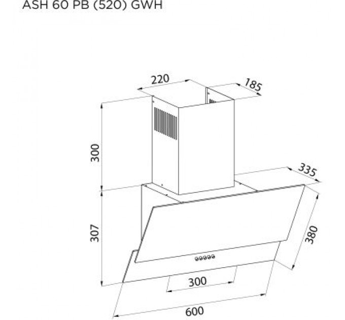 Pyramida Витяжка кухонна Pyramida ASH 60 PB (520) GWH