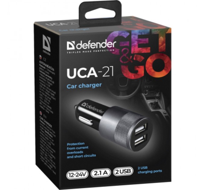 Defender Зарядний пристрій Defender 2xUSB 12W (2xUSB-A) 2.1A UCA-21 (83821)