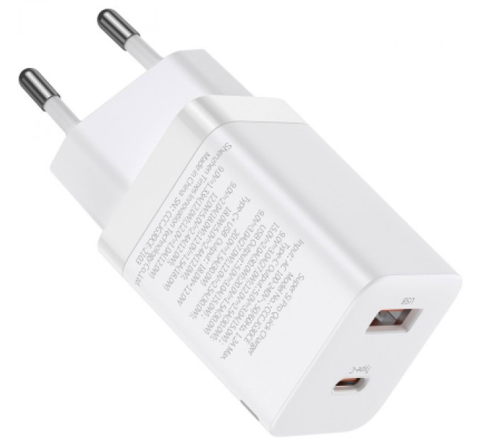 Baseus Зарядний пристрій Baseus Super Si Pro C+U 30W (CCSUPP-E02) white (948117)