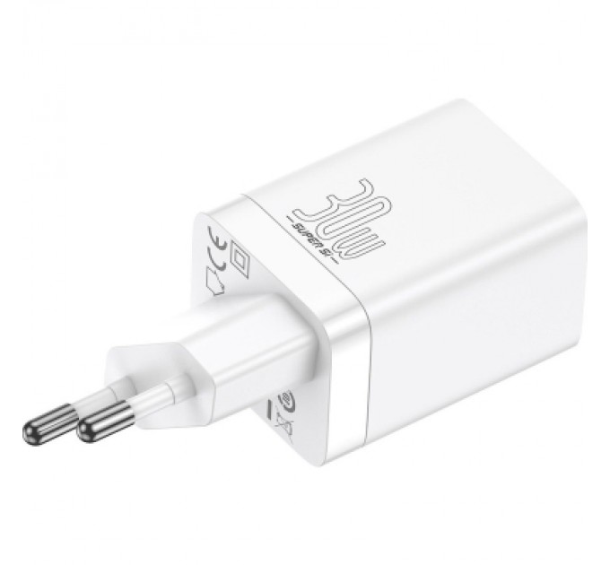 Baseus Зарядний пристрій Baseus Super Si Pro C+U 30W (CCSUPP-E02) white (948117)