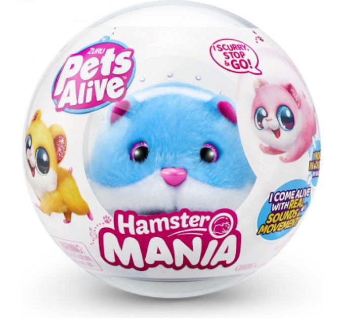 Pets & Robo Alive Інтерактивна іграшка Pets & Robo Alive S1 - Кумедний хом'ячок (блакитний) (9543-1)