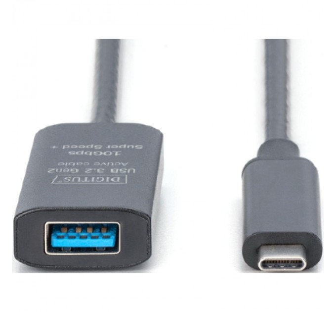 Digitus Дата кабель USB-С Male to USB-A Female 10.0m USB3.2 Gen2 Active 10G Digitus (DA-73113)