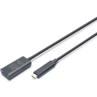 Дата кабель USB-С Male to USB-A Female 10.0m USB3.2 Gen2 Active 10G Digitus (DA-73113)