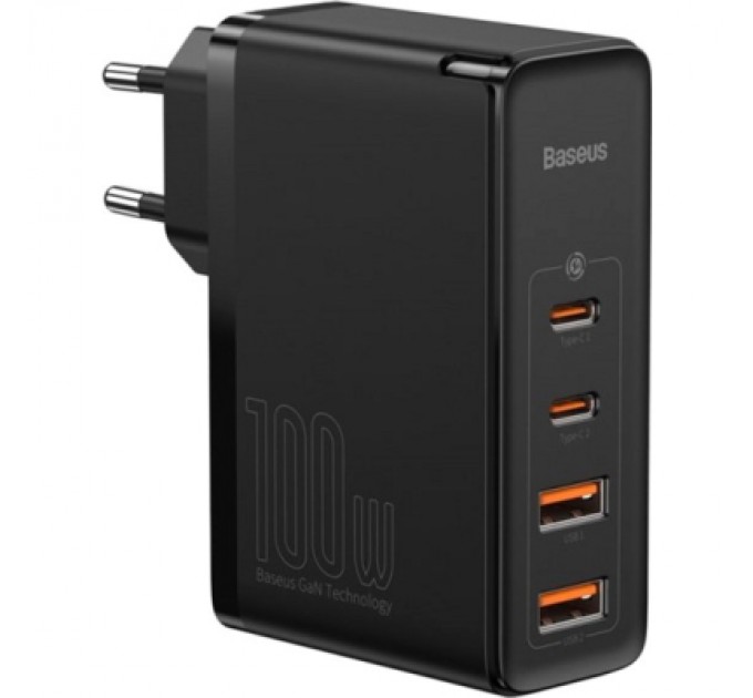 Baseus Зарядний пристрій Baseus 2xUSB 100W GaN (2xUSB-C+2xUSB-A) black (CCGAN2P-L01)
