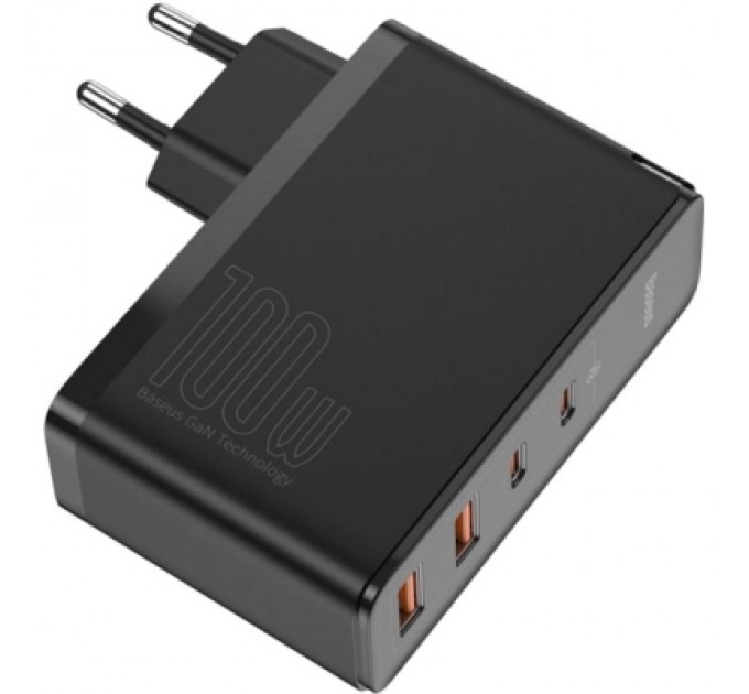 Baseus Зарядний пристрій Baseus 2xUSB 100W GaN (2xUSB-C+2xUSB-A) black (CCGAN2P-L01)