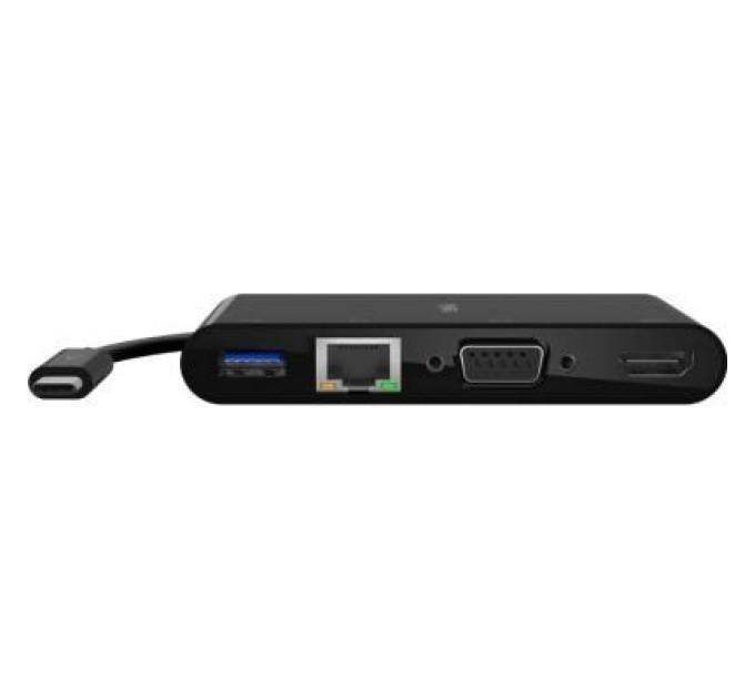 Belkin Концентратор Belkin USB-C - Ethernet, HDMI, VGA, USB-A, 100W PD, black (AVC004BTBK)
