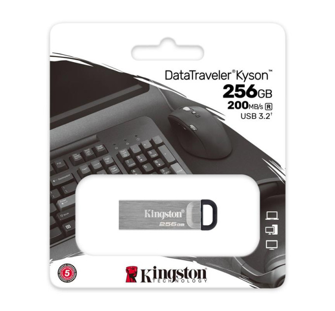 Kingston USB флеш накопичувач Kingston 256GB DT Kyson Silver/Black USB 3.2 (DTKN/256GB)