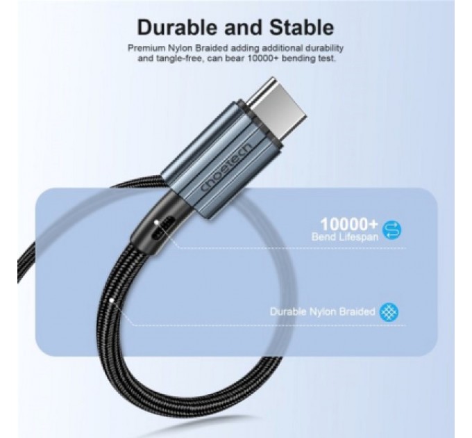 Choetech Дата кабель USB-C to USB-C 1.2m USB 2.0 60W Choetech (XCC-1014-BK)
