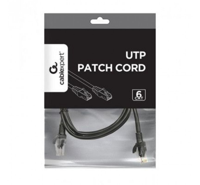 Патч-корд 1.5м UTP cat 6 CCA black Cablexpert (PP6U-1.5M/BK)