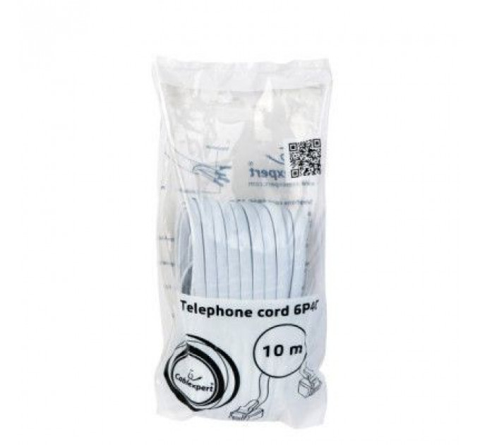 Патч-корд телефонний 10м RJ11 (6P4C) Cablexpert (TC6P4C-10M)