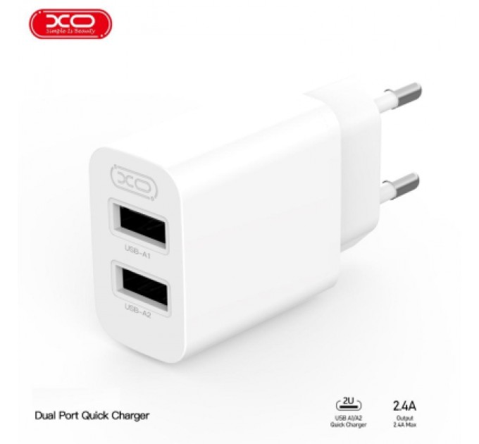 XO Зарядний пристрій XO 2xUSB QC3.0 (XO-QC09)