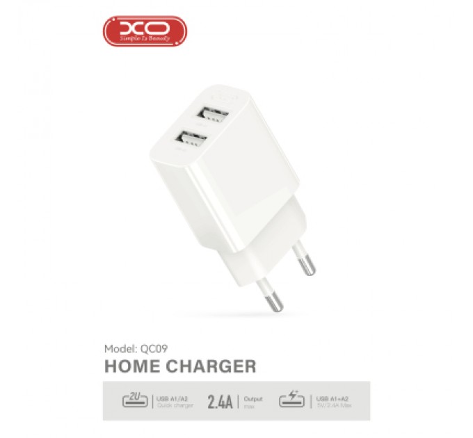 XO Зарядний пристрій XO 2xUSB QC3.0 (XO-QC09)