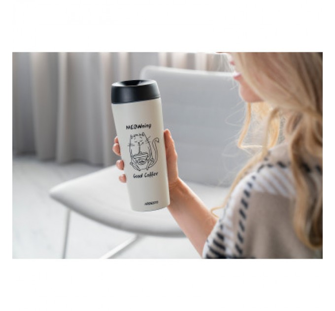 Ardesto Термокружка Ardesto Coffee Тime Meowning 450 мл Бежева (AR2645WC)