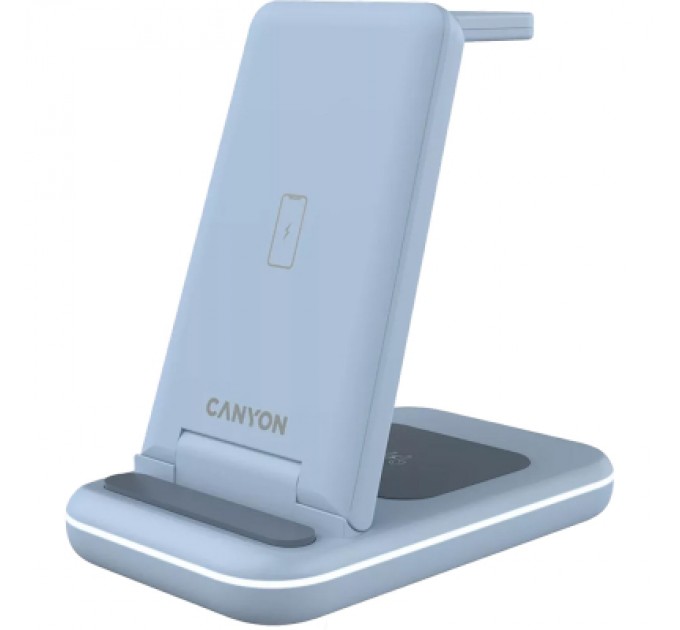 Canyon Зарядний пристрій Canyon WS-304 Foldable 3in1 Wireless charger Blue (CNS-WCS304BL)