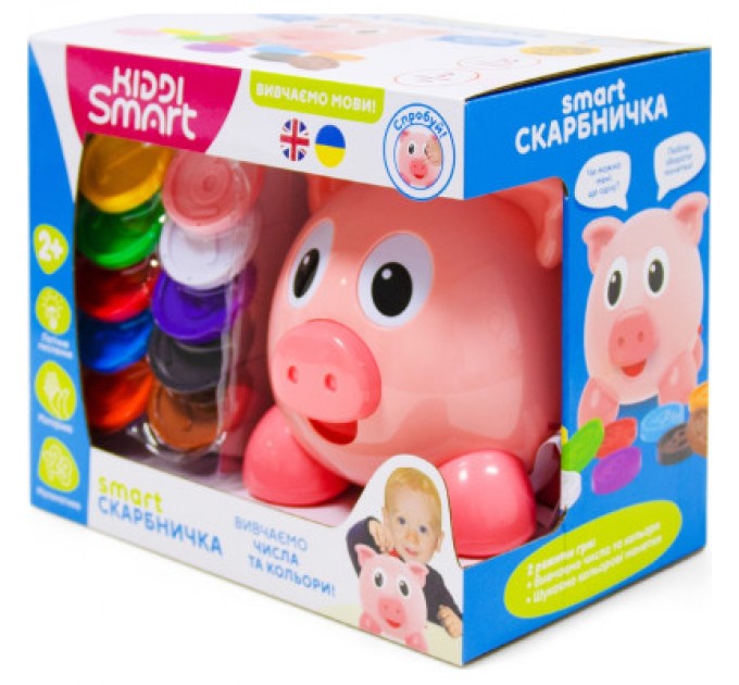 Kiddi Smart Розвиваюча іграшка Kiddi Smart Інтерактивна навчальна іграшка Smart-Скарбничка українська та англійська мова (208441)