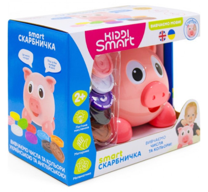 Kiddi Smart Розвиваюча іграшка Kiddi Smart Інтерактивна навчальна іграшка Smart-Скарбничка українська та англійська мова (208441)