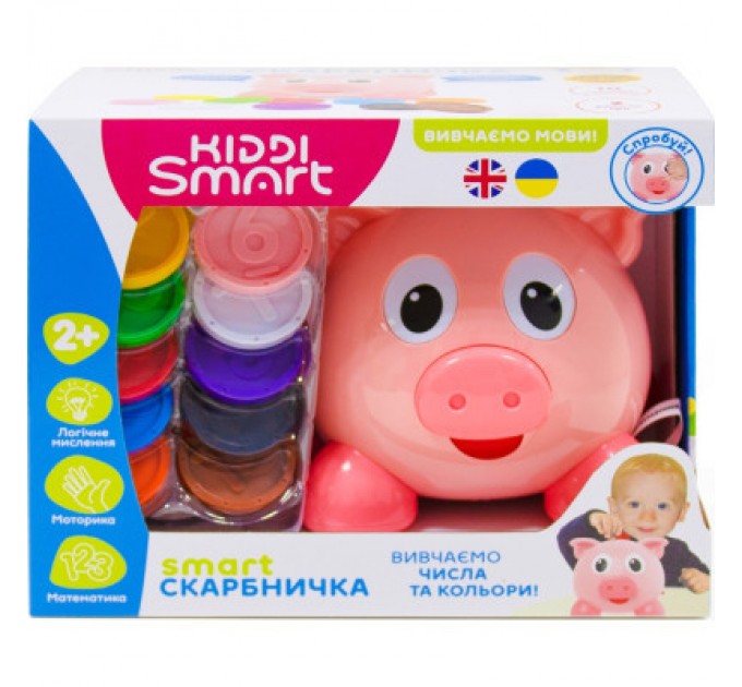 Kiddi Smart Розвиваюча іграшка Kiddi Smart Інтерактивна навчальна іграшка Smart-Скарбничка українська та англійська мова (208441)
