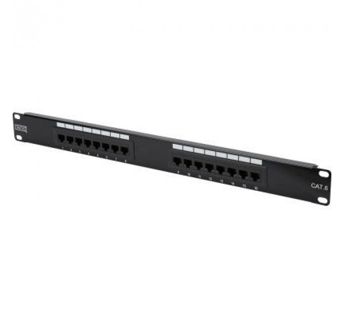 Патч-панель 19" 16хRJ-45 UTP 1U cat. 6 Class E Digitus (DN-91616U)