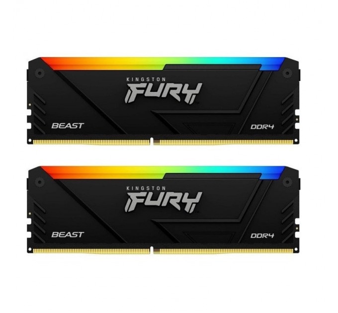 Kingston Модуль пам`яті DDR4 2x8GB/3200 Kingston Fury Beast RGB (KF432C16BB2AK2/16WP)