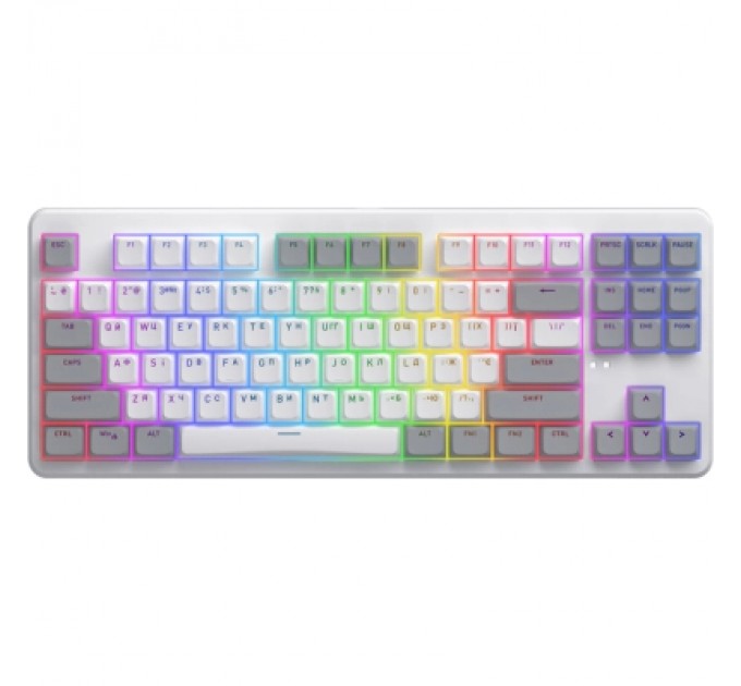 Клавіатура Hator Rockfall 3 Mecha TKL QMK/VIA Orange Wireless White (HTK851UA)