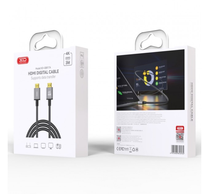 XO Кабель XO (GB017A-HDMI.tranish) HDMI-HDMI V.2.0, 3м Tranish
