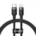 Baseus Дата кабель USB-C to Lightning 1.0m 18W 2.1A Cafule Black-Grey Baseus (CATLKLF-G1)