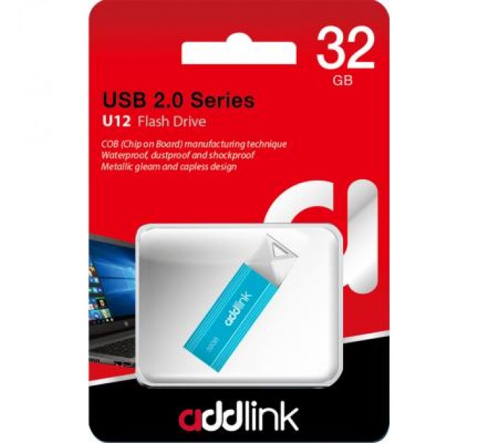 AddLink USB флеш накопичувач AddLink 32GB U12 Aqua USB 2.0 (ad32GBU12A2)