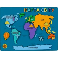 Набір для творчості Rosa Talent Карта світу 3D, МДФ, 24,5 х 18,5 см (4823098540021)